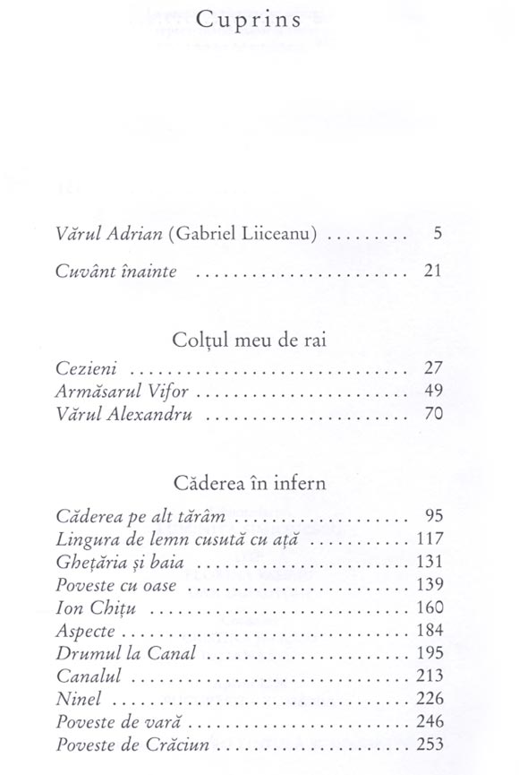 Adrian Oprescu - Vărul Alexandru şi alte poveşti adevărate - Cuprins